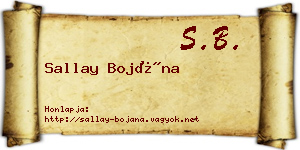 Sallay Bojána névjegykártya